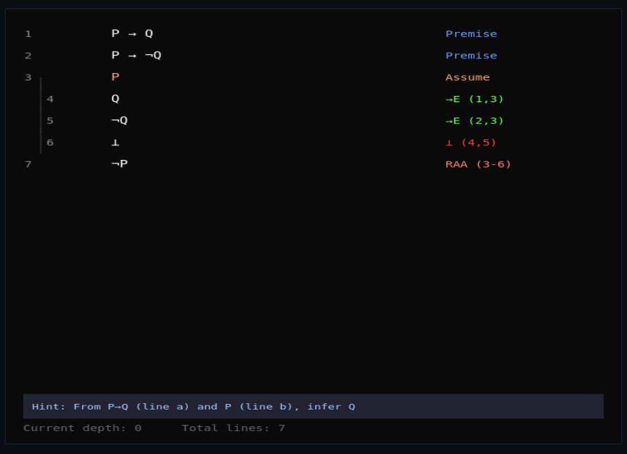 Natural Deduction Proof Builder